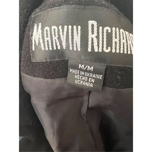 Marvin Richards wool cashmere blend coat sz M - Picture 6 of 7